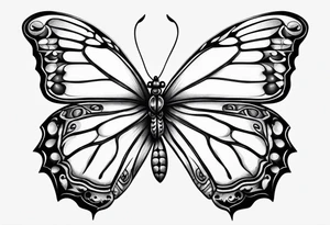 dark butterfly tattoo idea