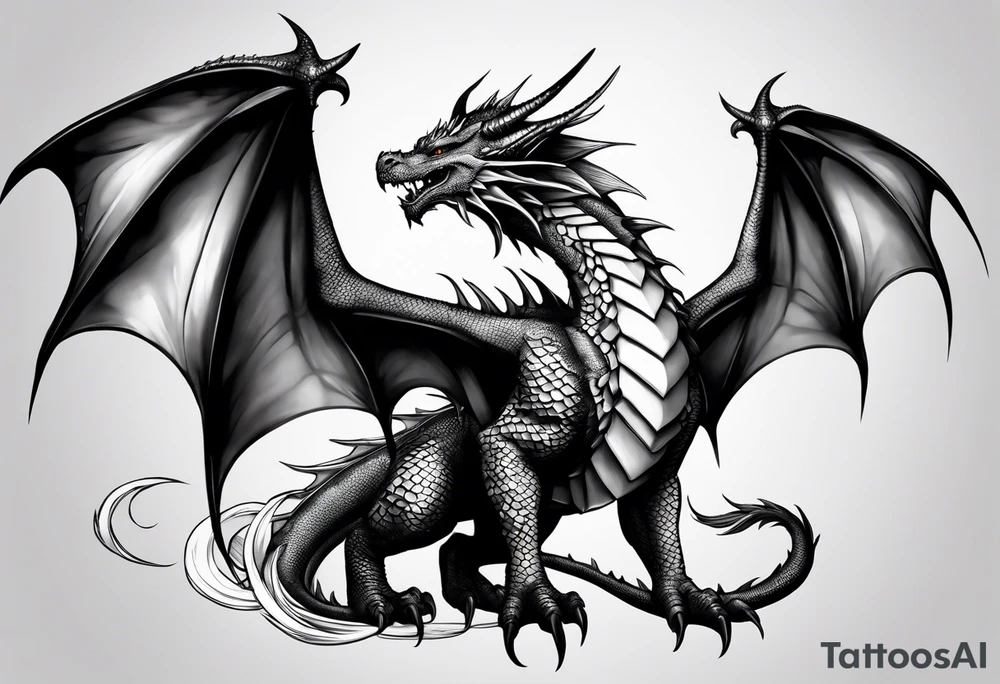 dragon with armor tattoo idea