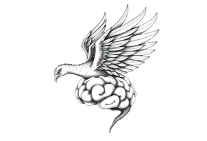 phoenix flying out of a brain tattoo idea