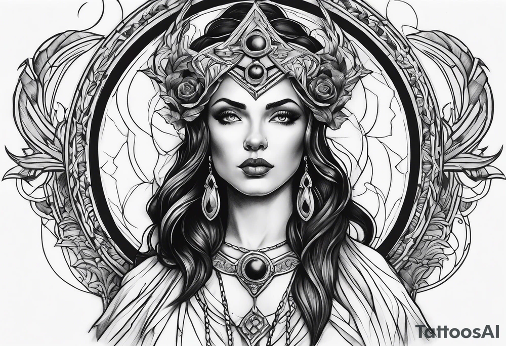 Hecate portrait tattoo idea