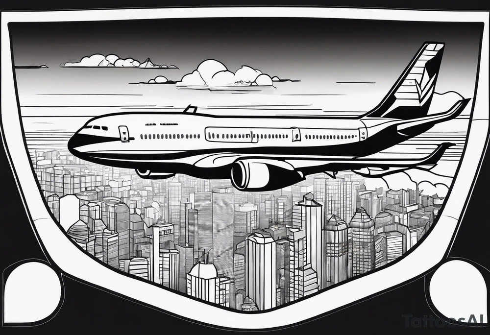 airplane window view tattoo idea