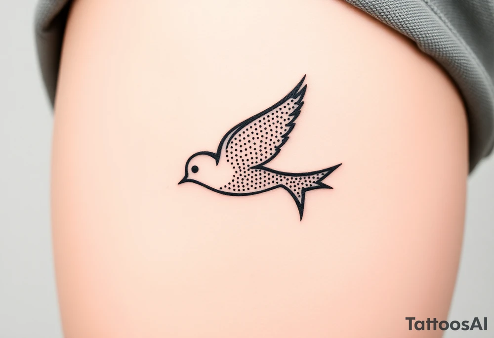 swallow flying with its wings out and forward tattoo idea