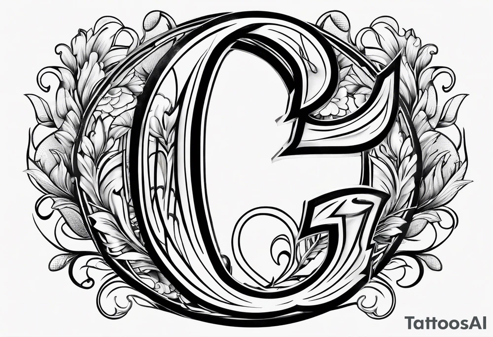 Cursive letter G tattoo idea