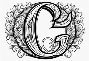 Cursive letter G tattoo idea