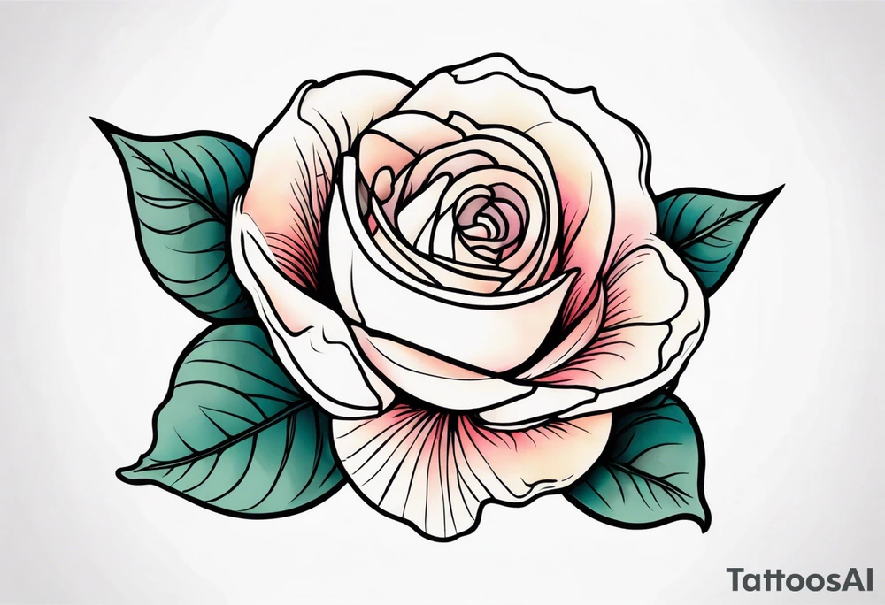 Shell with rose tattoo idea