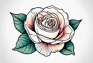 Shell with rose tattoo idea