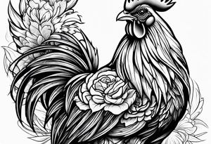 rooster holding a  gun tattoo idea