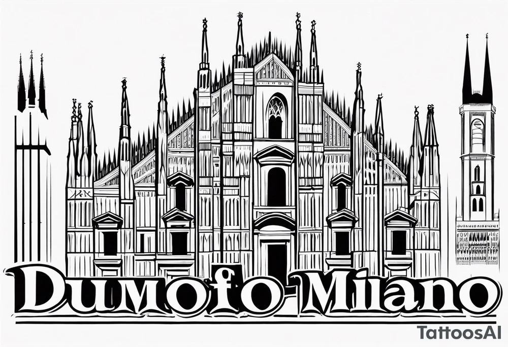 duomo of milano stylized tattoo idea