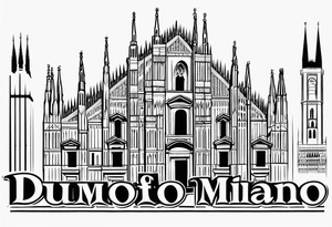 duomo of milano stylized tattoo idea