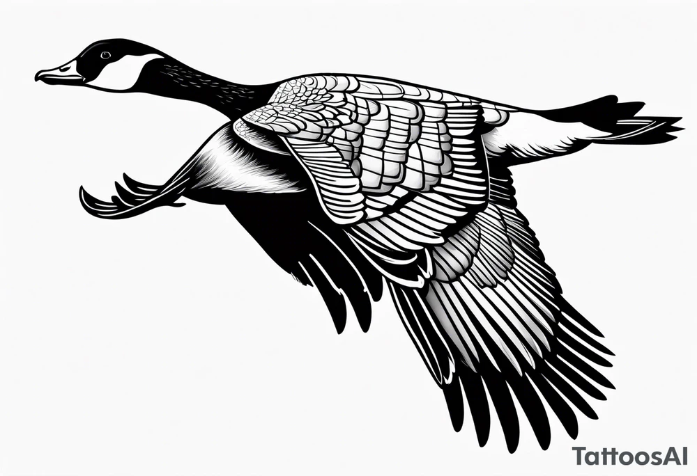 flying canadian goose tattoo idea