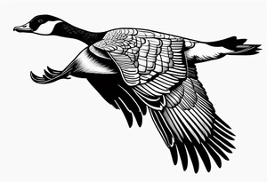 flying canadian goose tattoo idea