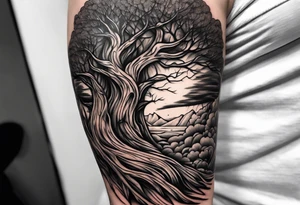 Half sleeve, tree bark tattoo idea