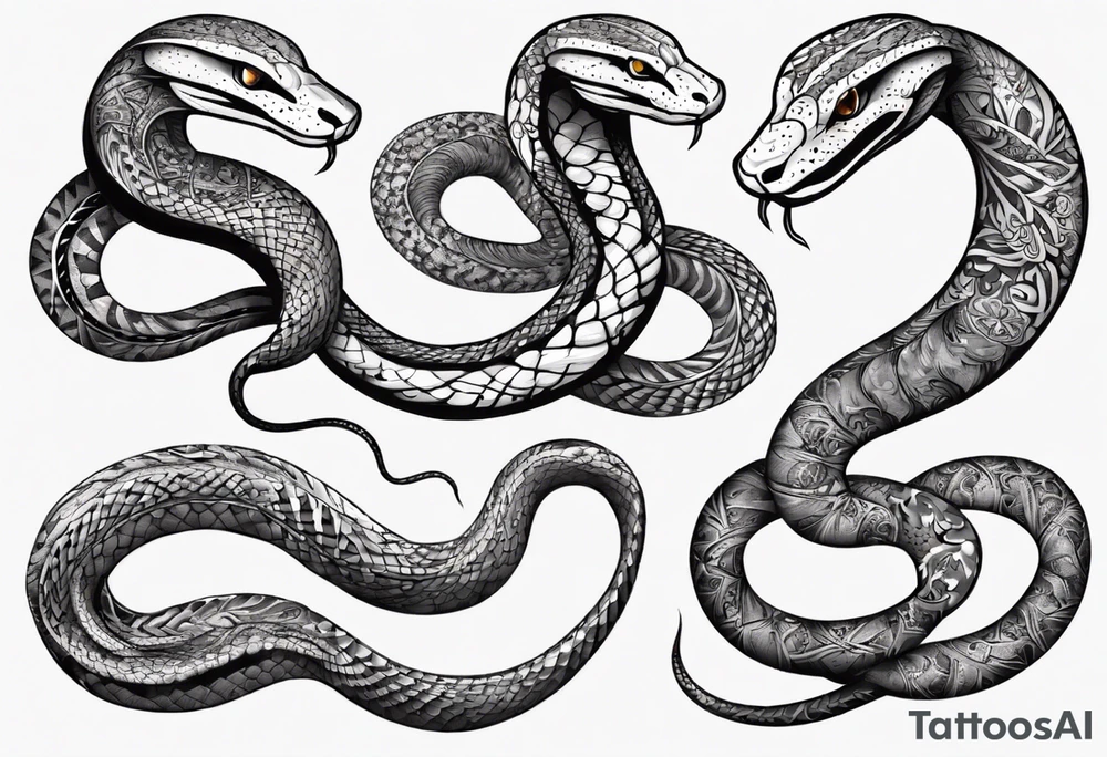 Snake with mandala pattern as skin tattoo idea