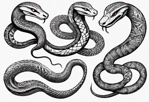 Snake with mandala pattern as skin tattoo idea