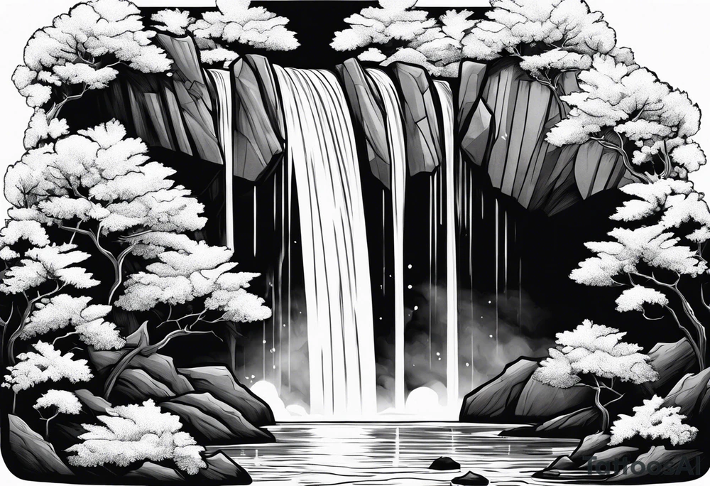 A giant from the Canadian folklore the sleeping giant sleeping under a waterfall tattoo idea