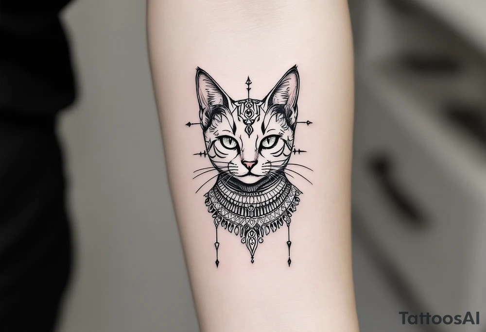Egyptian cat tattoo idea