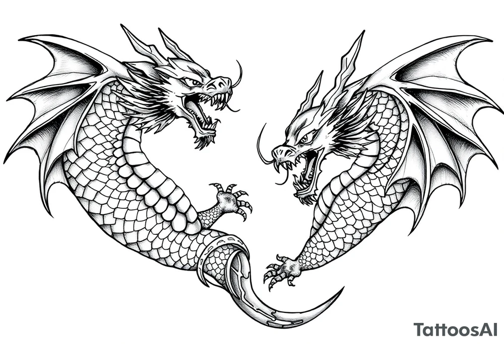 roaring dragons tattoo idea
