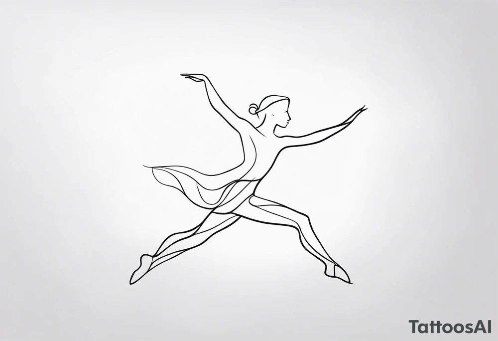 male ballet dancer fine line minimal tattoo idea