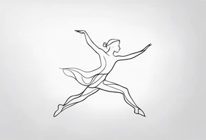 male ballet dancer fine line minimal tattoo idea