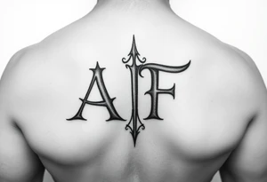 Design a tattoo with only the letters A and F in it. These letters are only recognizable up close. tattoo idea