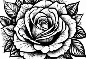 A rose with a few leaves tattoo idea