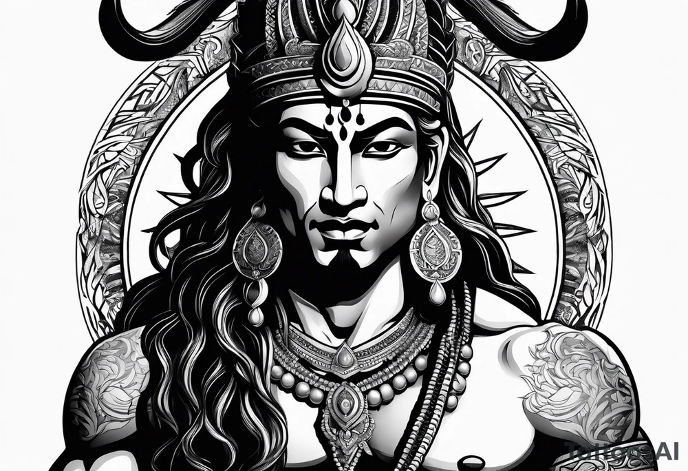 shiva in warrior pose tattoo idea
