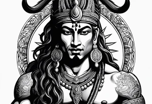 shiva in warrior pose tattoo idea
