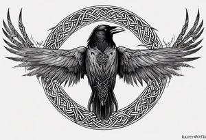 skyrim style raven with celtic knotwork tattoo idea