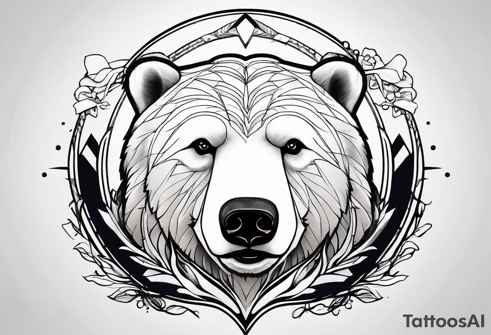 Polar bear in a minimalist but masculine 
 way tattoo idea