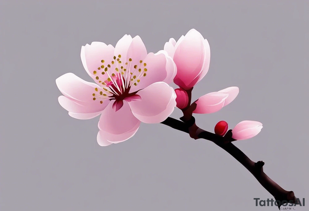 i want a cherry blossom branch to sprout out from the shoulder, then travel down to my arm and wrap around my bicep once, this bit can be floral, then it needs to narrow down and fit through a 7 cm gap in on my forearm then eventually ending in a 10 cm gap on my wrist, this gap can be filled with more blossom flora, this tattoo needs to go all the way down my arm so it needs to be long, the tattoo will start at my shoulder and go all the way down my arm tattoo idea