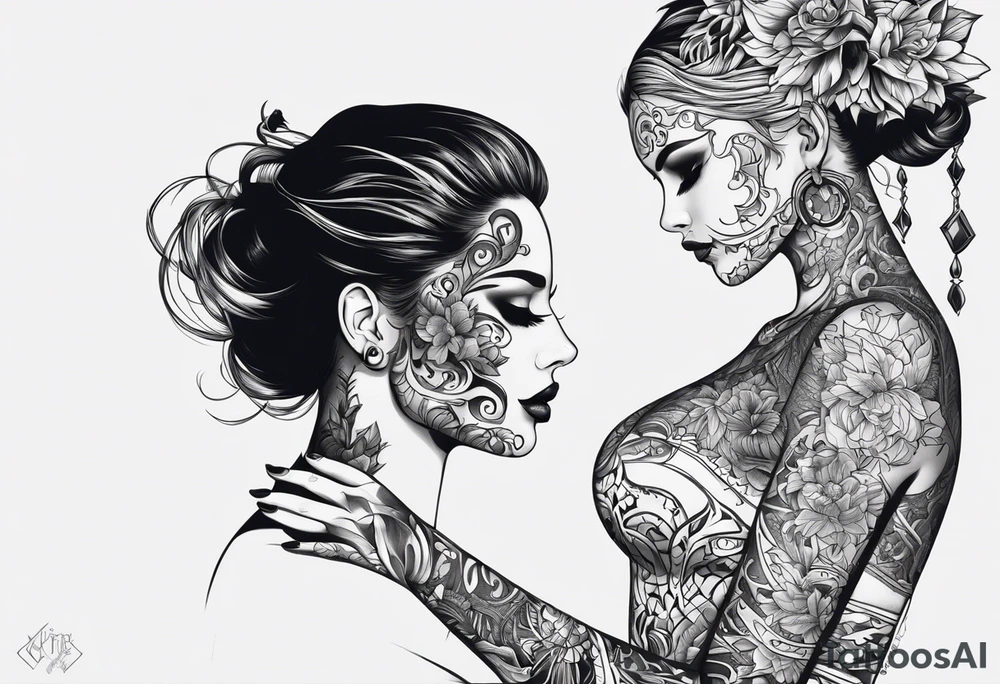 ONLY ON Half body tattoo's left side of body fully tattooed non of right half of body. Start with having the tattoo outline the human skeleton and implement elements such as fire lighting water. FINE LINES tattoo idea