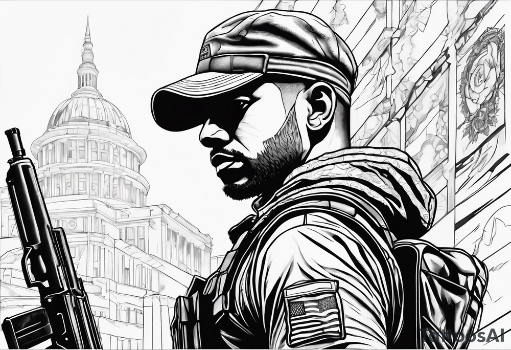 Shadow Soldier outline tattoo idea
