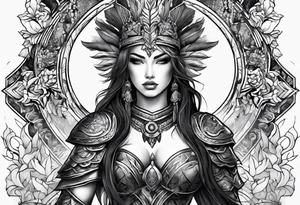 Woman warrior tattoo idea