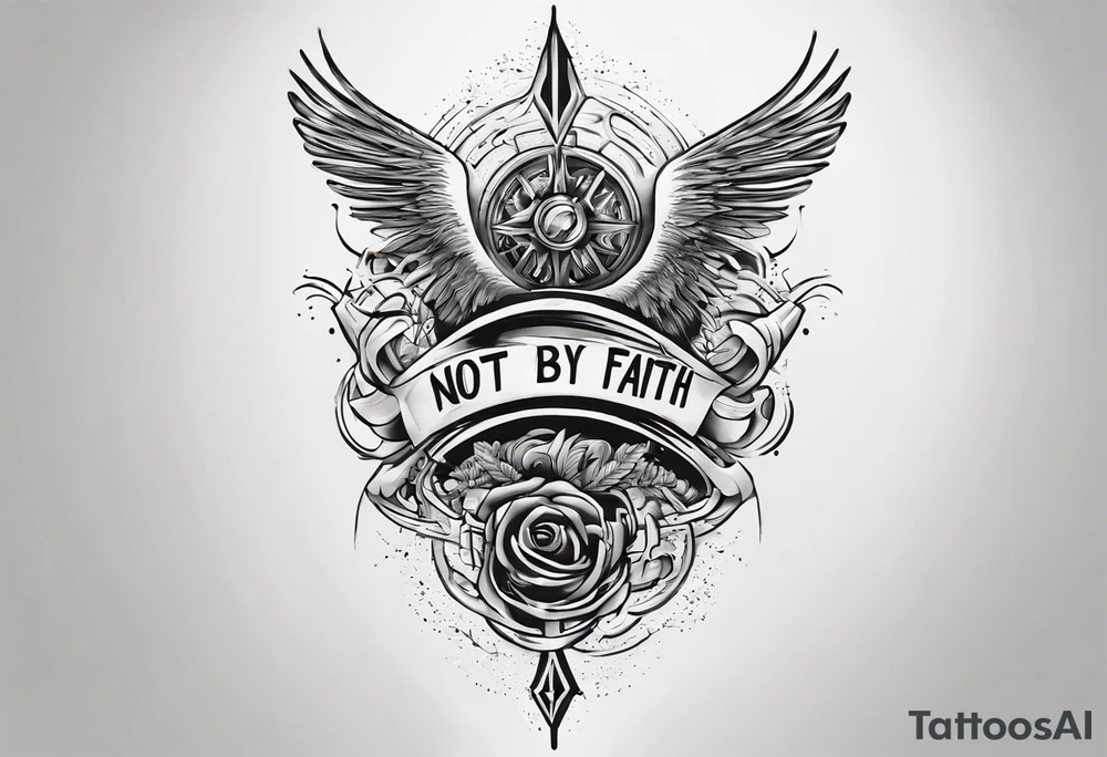 Horizontal inner bicep tattoo. “walk by faith, not by sight” modern tattoo tattoo idea
