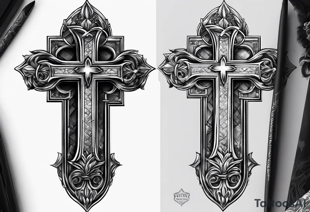 Tomb with cross tattoo idea