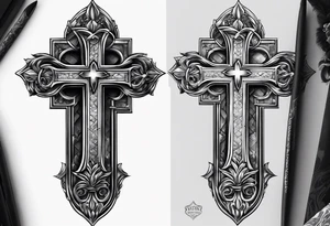 Tomb with cross tattoo idea