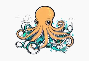 Electric octopus peaceful nature tattoo idea