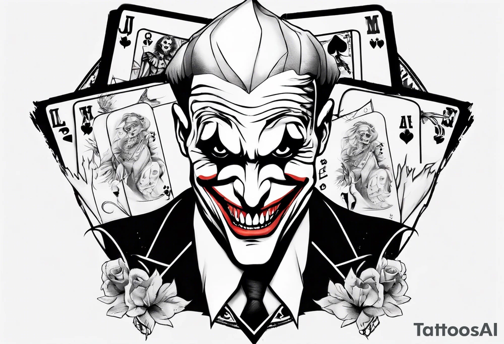 joker wild card tattoo idea