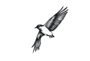 Male European Blackbird flying tattoo idea tattoo idea