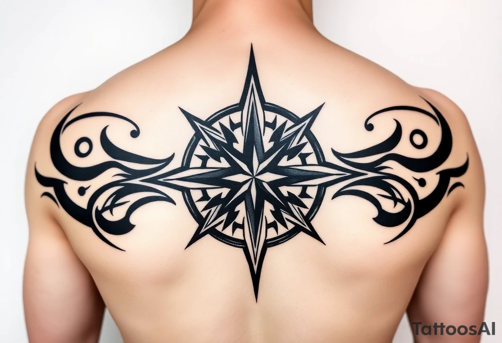 Compass rose tattoo idea