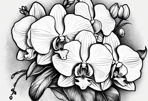 Rhaven and white orchid tattoo idea