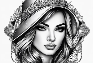 woman casino tattoo idea
