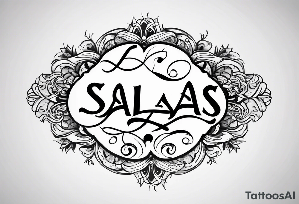 Salas last name tattoo script tattoo idea