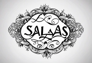 Salas last name tattoo script tattoo idea