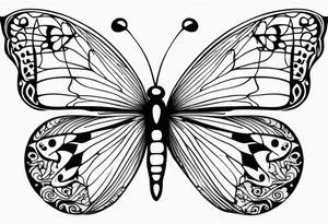 A butterfly mixed with brain in your wings tattoo idea