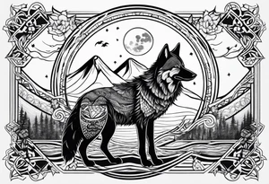 A loon and a wolf tattoo idea