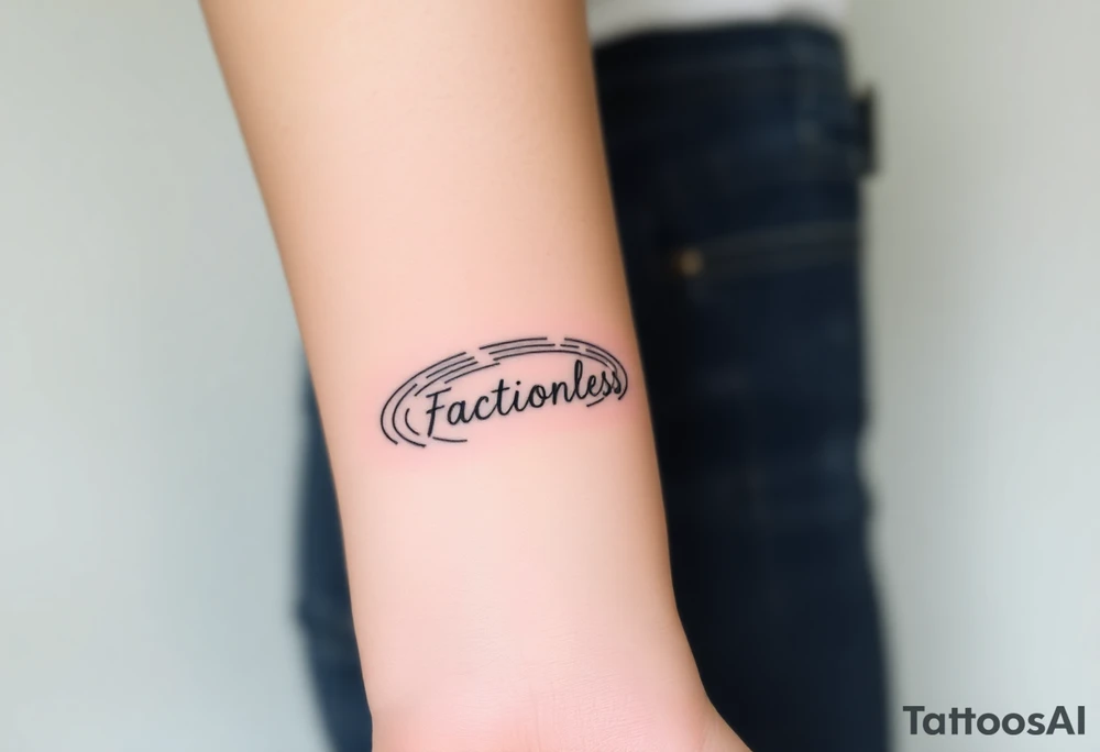 A water ripple effect with the word "Factionless" subtly appearing, representing those who reject societal divisions tattoo idea