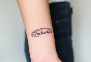 A water ripple effect with the word "Factionless" subtly appearing, representing those who reject societal divisions tattoo idea