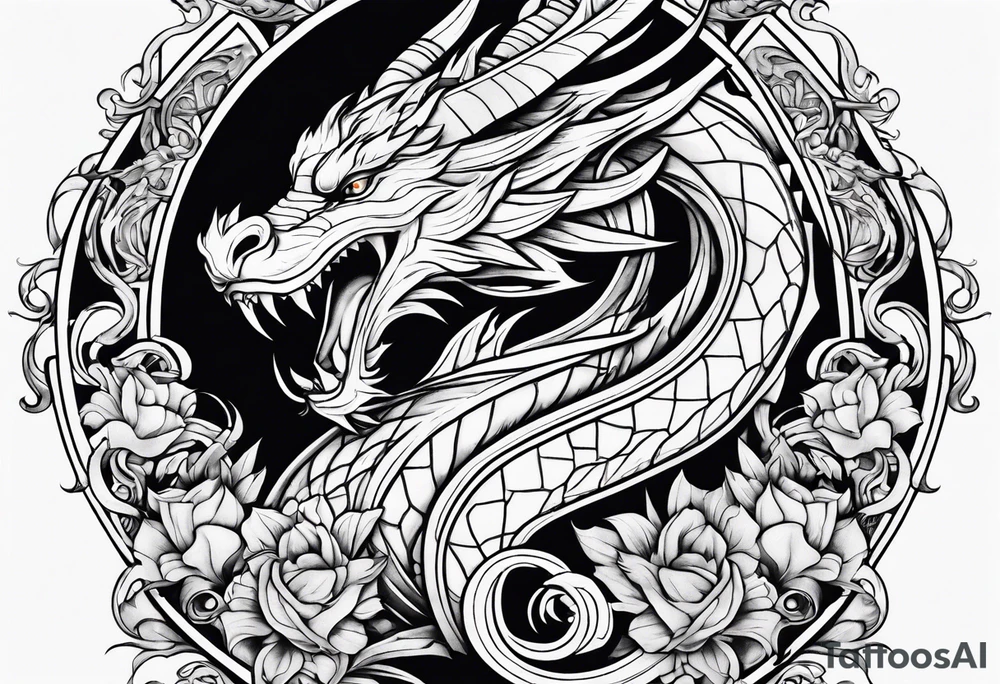 roaring dragons tattoo idea