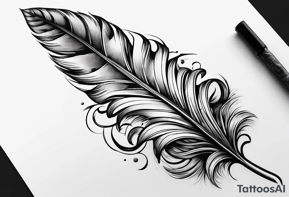 Folded feather tattoo idea